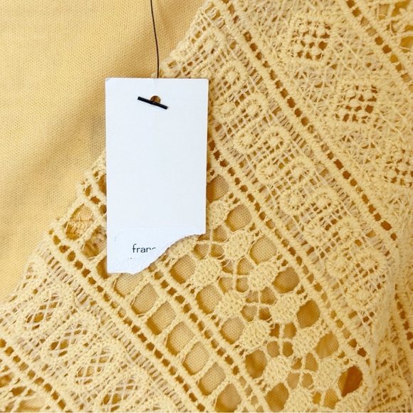 NWT MIAMI Summer Yellow lace tiered dress M - Picture 4 of 9